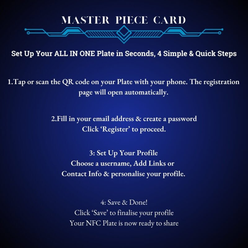 Master piece ALL IN ONE NFC plate setup guide