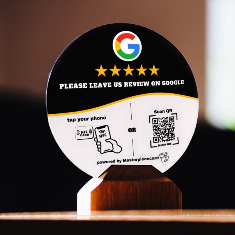 Master piece Card Google review black circle